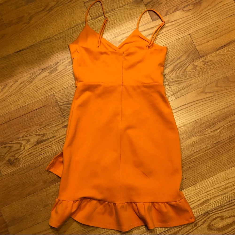 Lulu’s Orange Ruffle Dress - Picture 4 of 5